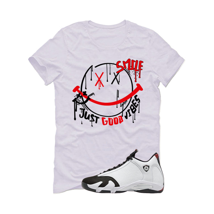 Air Jordan 14 Black Toe White T-Shirt (Smile)| illcurrency