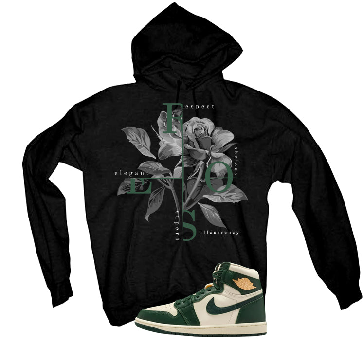 Air Jordan 1 High OG WMNS Fir Matching T-Shirt, Sweatshirts & Hoodies Black T-Shirt (Roses)| illcurrency