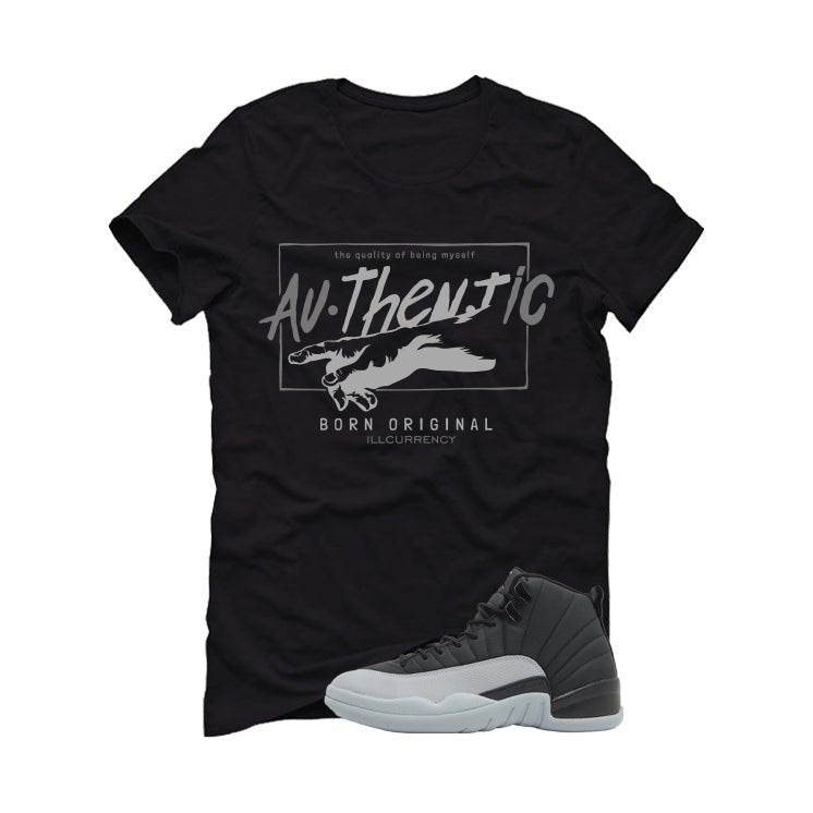 Air Jordan 12 Black/Wolf Grey Black T-Shirt (Authentic)| illcurrency