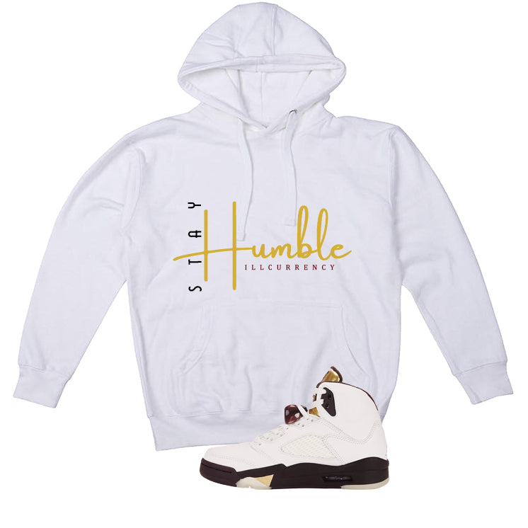 Air Jordan 5 Earth/Metallic Gold White T-Shirt (Stay Humble)| illcurrency