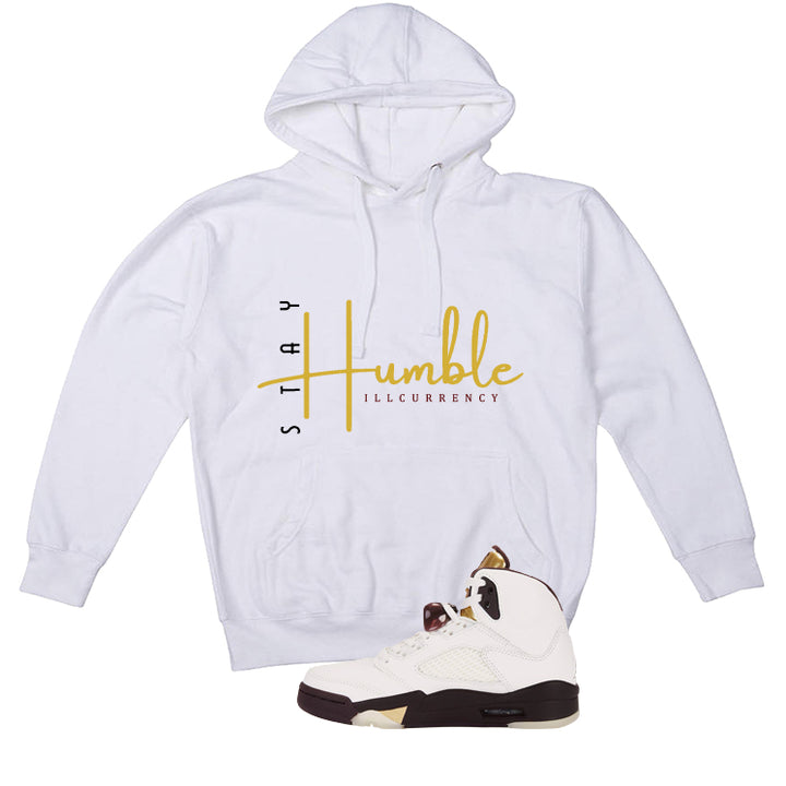 Air Jordan 5 Earth/Metallic Gold White T-Shirt (Stay Humble)| illcurrency