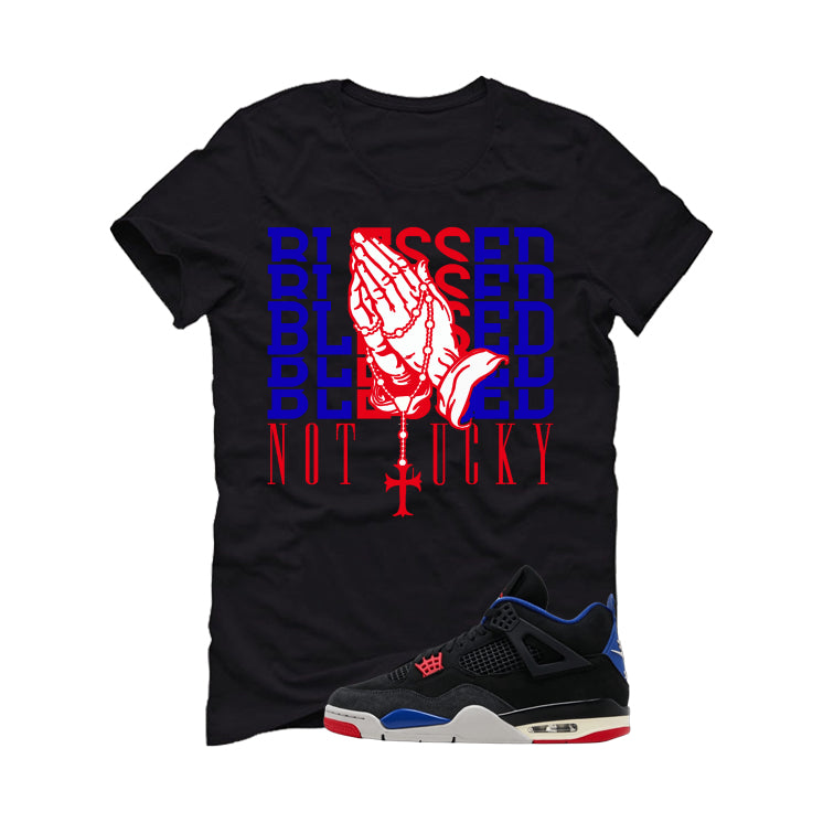 Air Jordan 4 Rare Air Black T-Shirt (Blessed not lucky)| illcurrency