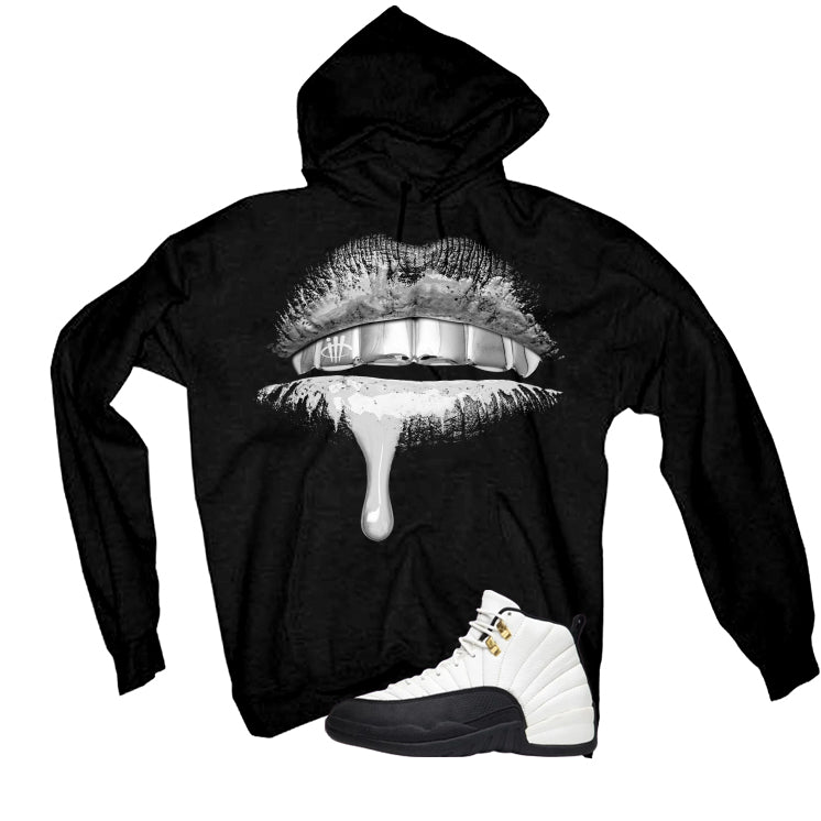 Air Jordan 12 Taxi Matching T-Shirt, Sweatshirts & Hoodies Black T-Shirt (Lips)| illcurrency