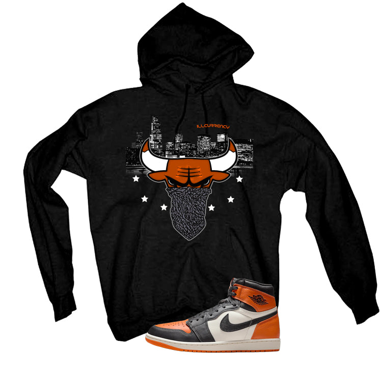 Air Jordan 1 High OG Shattered Backboard Black T-Shirt (Bulls Head)| illcurrency