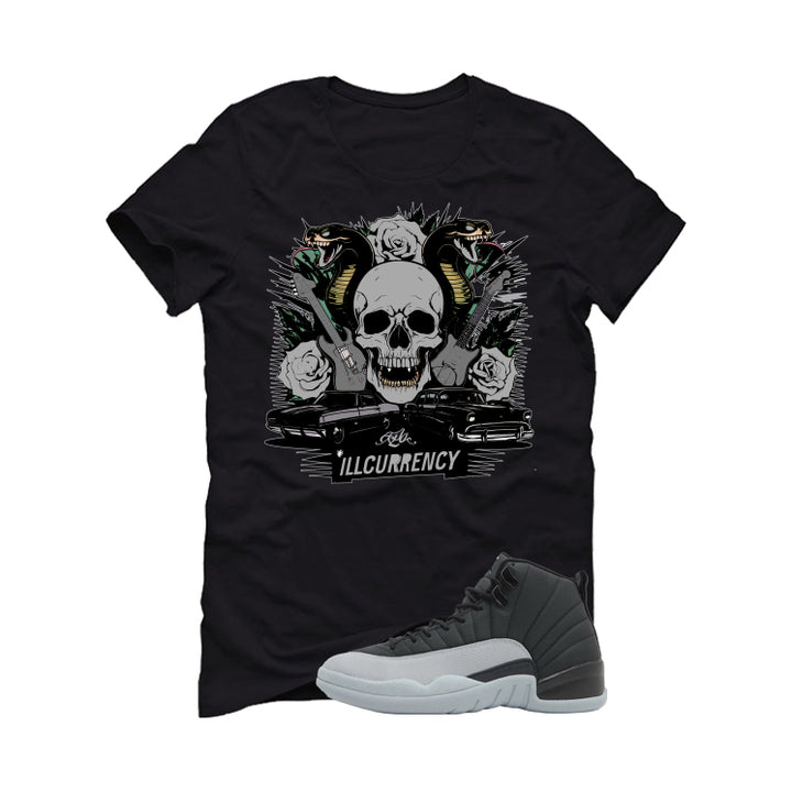 Air Jordan 12 Black/Wolf Grey Black T-Shirt (Vintage Illcurrency)| illcurrency