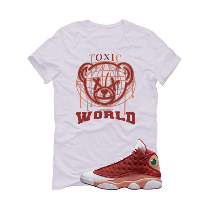 Air Jordan 13 Dune Red White T-Shirt (Toxic World)| illcurrency