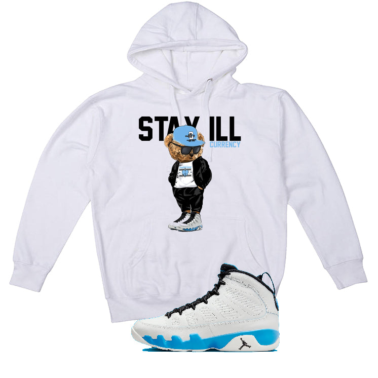 Air Jordan 9 “Powder Blue” | illcurrency White T-Shirt (ill bear)