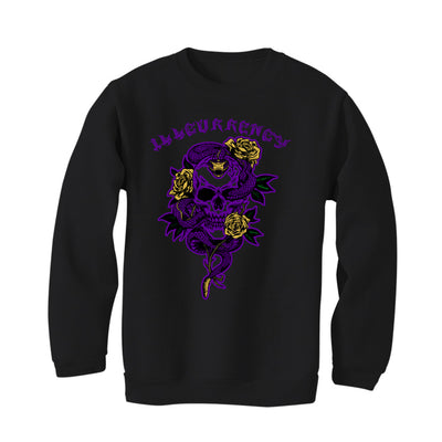 Air Jordan 12 “Field Purple” Black T-Shirt (Snake skeleton rose)