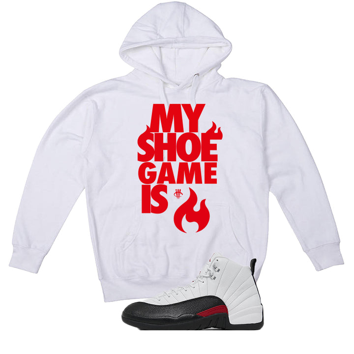 Air Jordan 12 “Red Taxi” | illcurrency White T-Shirt (MY SHOE IS LIT)