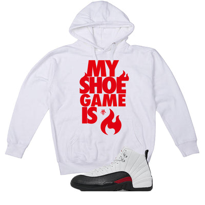 Air Jordan 12 “Red Taxi” | illcurrency White T-Shirt (MY SHOE IS LIT)
