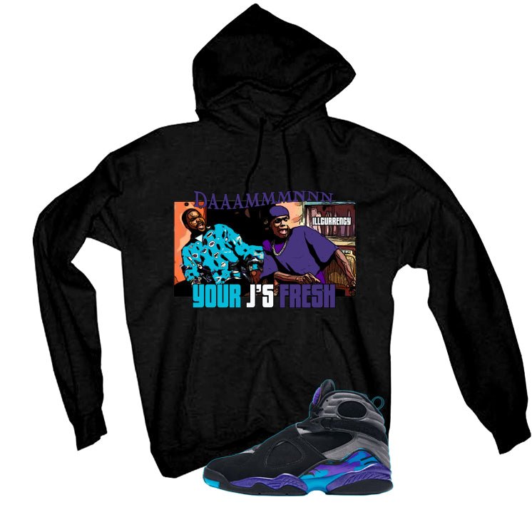 Air Jordan 8 OG Aqua Black T-Shirt (Damnnnn)| illcurrency