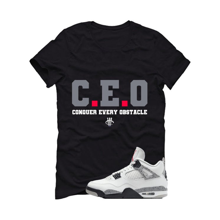 Air Jordan 4 White Cement Black T-Shirt (CEO)| illcurrency