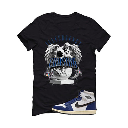 Air Jordan 1 Rare Air Deep Royal Blue Black T-Shirt (Chasing Dreams)| illcurrency