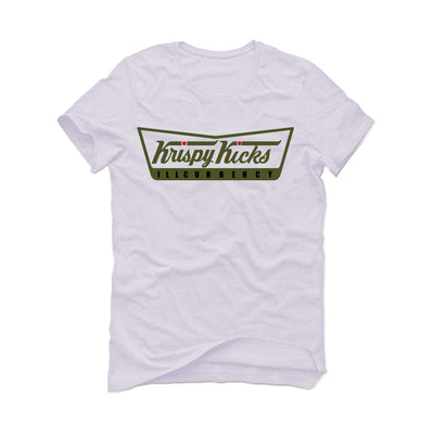 Travis Scott x Air Jordan 1 Low OG "Olive" WMNS | ILLCURRENCY White T-Shirt (Krispy Kicks)