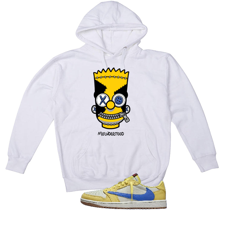 Travis Scott x Air Jordan 1 Low OG “Canary” | illcurrency White T-Shirt (MISUNDERSTOOD)