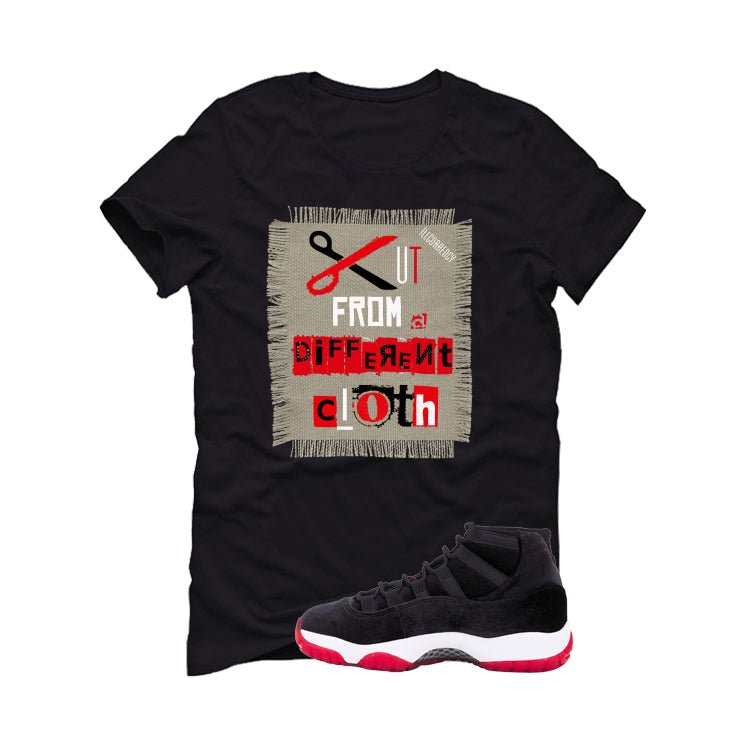 Air Jordan 11 Bred Velvet Black T-Shirt (Cut from a different cloth)| illcurrency
