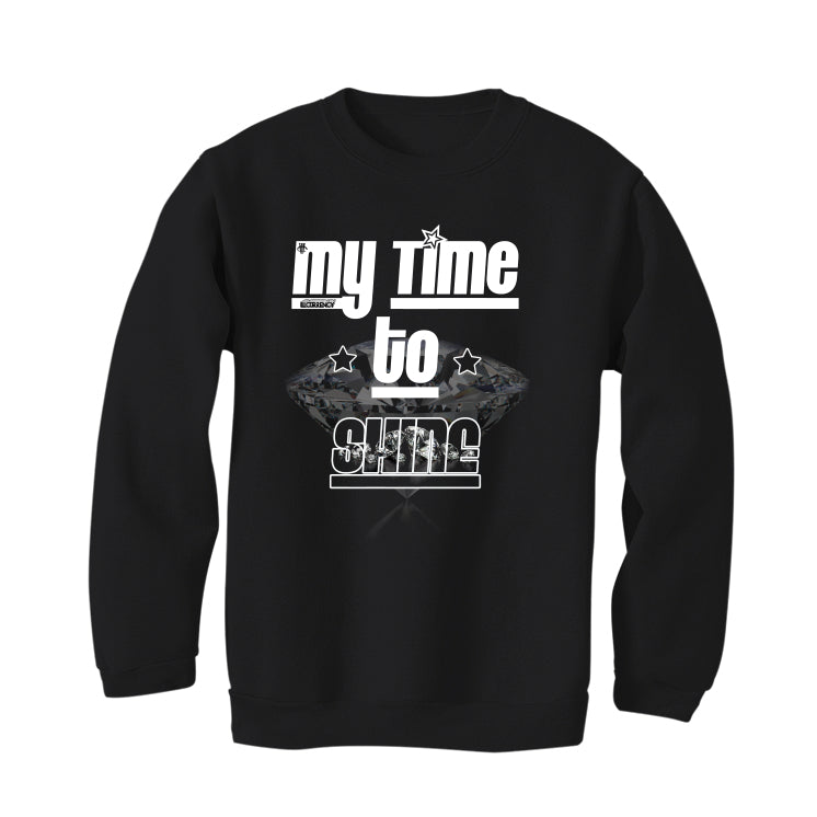 Air Jordan 4 Black Cat Matching T-Shirt, Sweatshirts & Hoodies Black T-Shirt (My Time To Shine)| illcurrency