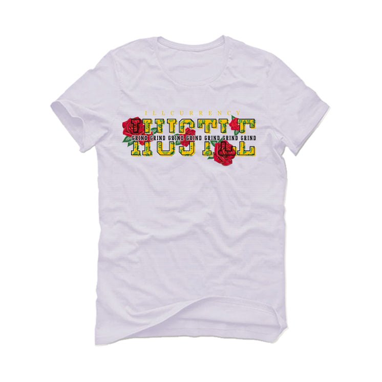 Air Jordan 1 High OG “Yellow Ochre” | illcurrency White T-Shirt (Hustle Grind)