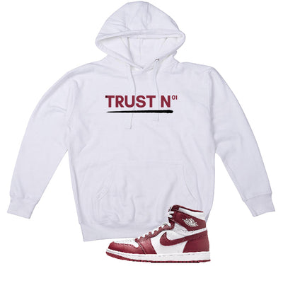 Air Jordan 1 High OG “Team Red” | illcurrency White T-Shirt (TRUST NO ONE)