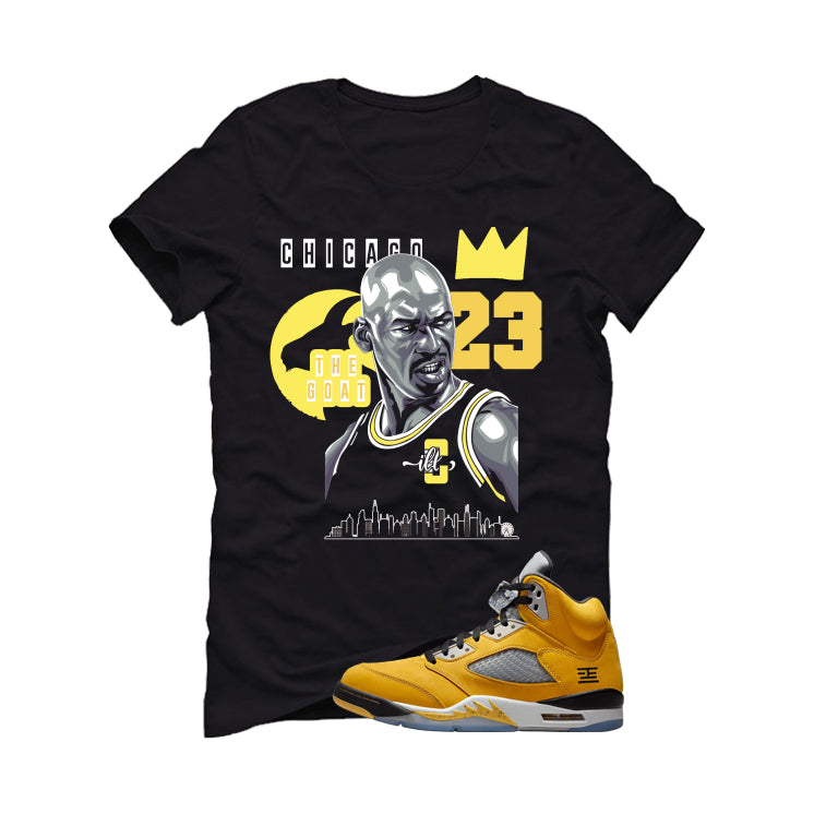 Air Jordan 5 Tokyo Matching T-Shirt, Sweatshirts & Hoodies Black T-Shirt (The Goat)| illcurrency