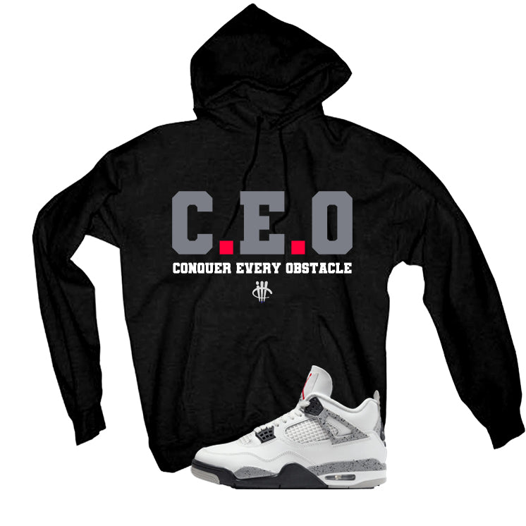 Air Jordan 4 White Cement Black T-Shirt (CEO)| illcurrency