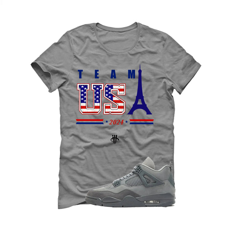 Air Jordan 4 Paris Olympics Grey T-Shirt (Team USA 2024)| illcurrency