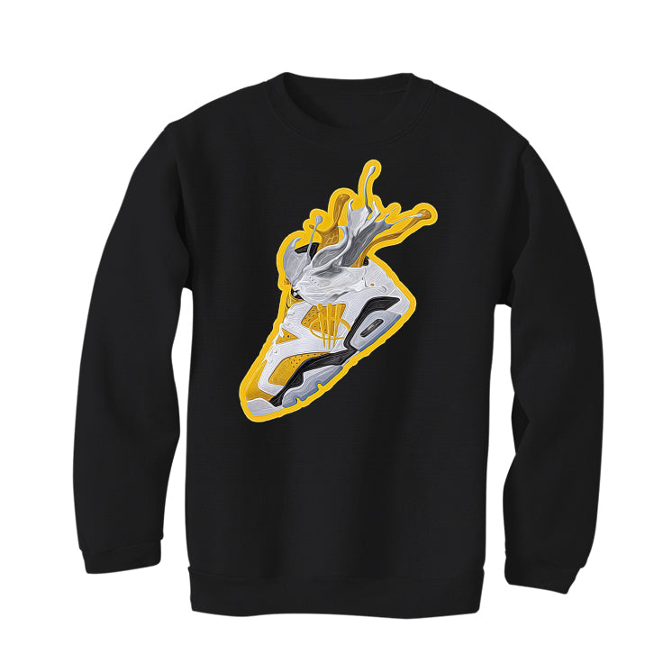 Air Jordan 6 Yellow Ochre | illcurrency Black T-Shirt (SPLASH 6)