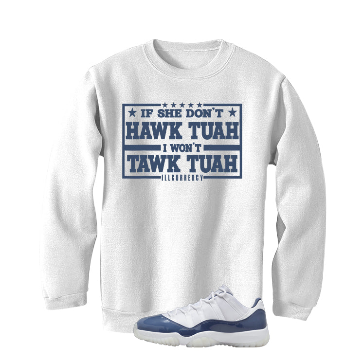 Air Jordan 11 Low Diffused Blue White T-Shirt (Hawk Tuah)| illcurrency