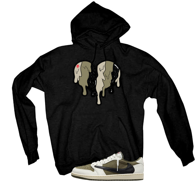 Travis Scott x Air Jordan 1 Low OG | illcurrency Black T-Shirt (Heart)