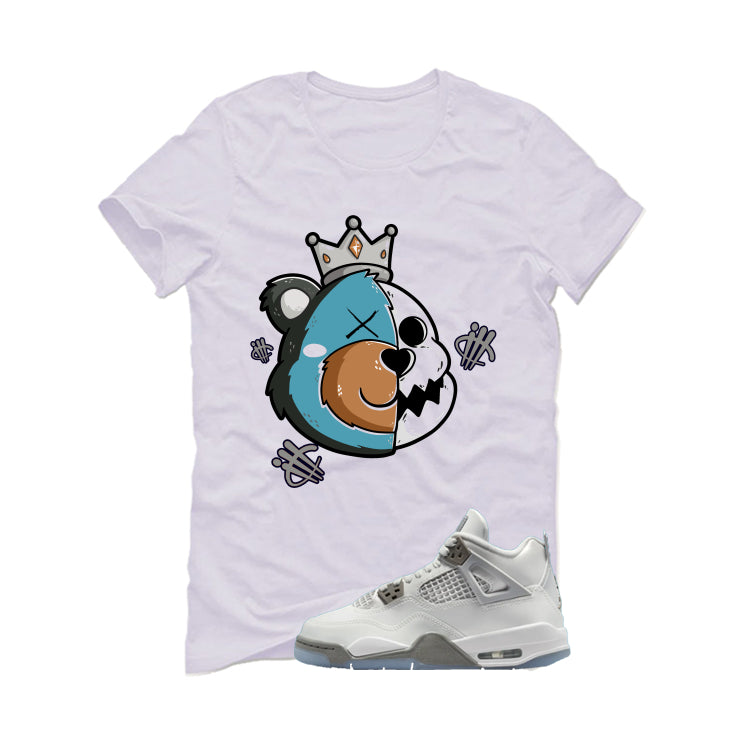 Air Jordan 4 GS Blue Chill Matching T-Shirt, Sweatshirts & Hoodies White T-Shirt (Half King Half Bear)| illcurrency