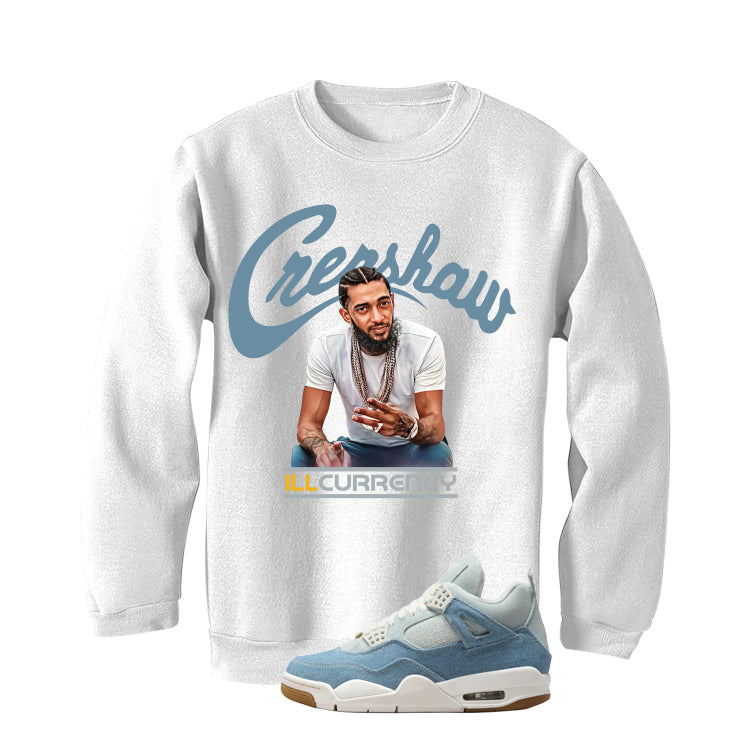 Air Jordan 4 Denim Worn Blue White T-Shirt (Crenshaw)| illcurrency