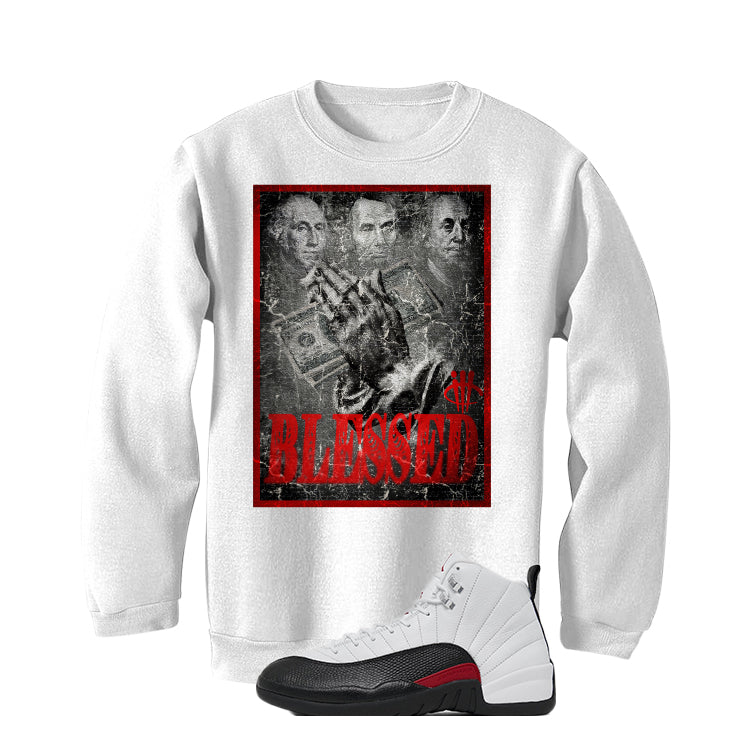 Air Jordan 12 “Red Taxi” | illcurrency White T-Shirt (BLESSED FORTUNE)