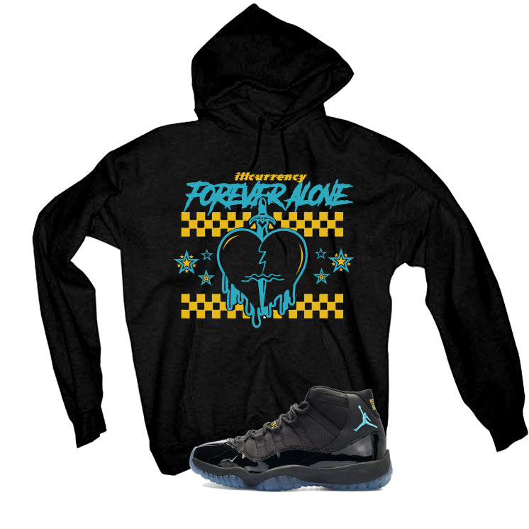 Air Jordan 11 Gamma Blue Matching T-Shirt, Sweatshirts & Hoodies Black T-Shirt (Forever Alone)| illcurrency