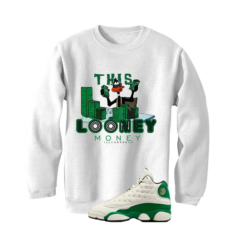 Air Jordan 13 GS Pine Green White T-Shirt (Looney Money)| illcurrency