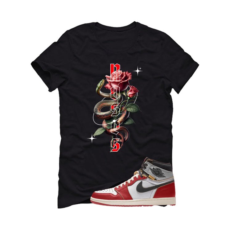 Union LA x Air Jordan 1 High OG Black T-Shirt (Roses)| illcurrency