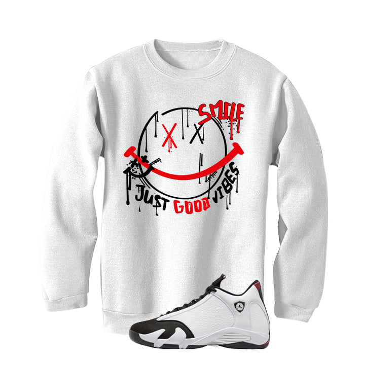 Air Jordan 14 Black Toe White T-Shirt (Smile)| illcurrency