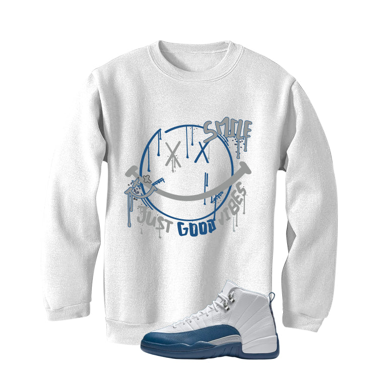 Air Jordan 12 French Blue White T-Shirt (Smile)| illcurrency