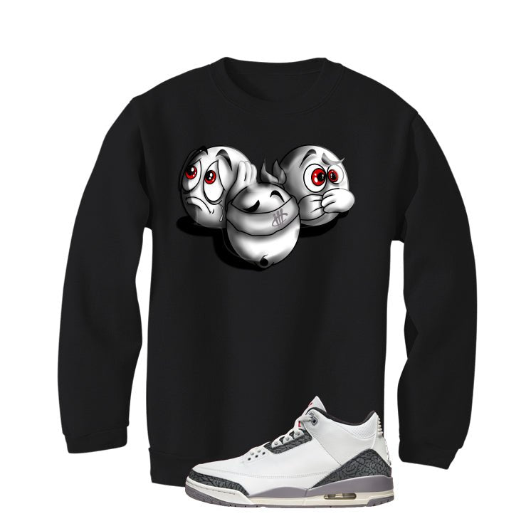 Air Jordan 3 Cement Grey Black T-Shirt (SEE NO EVIL)| illcurrency