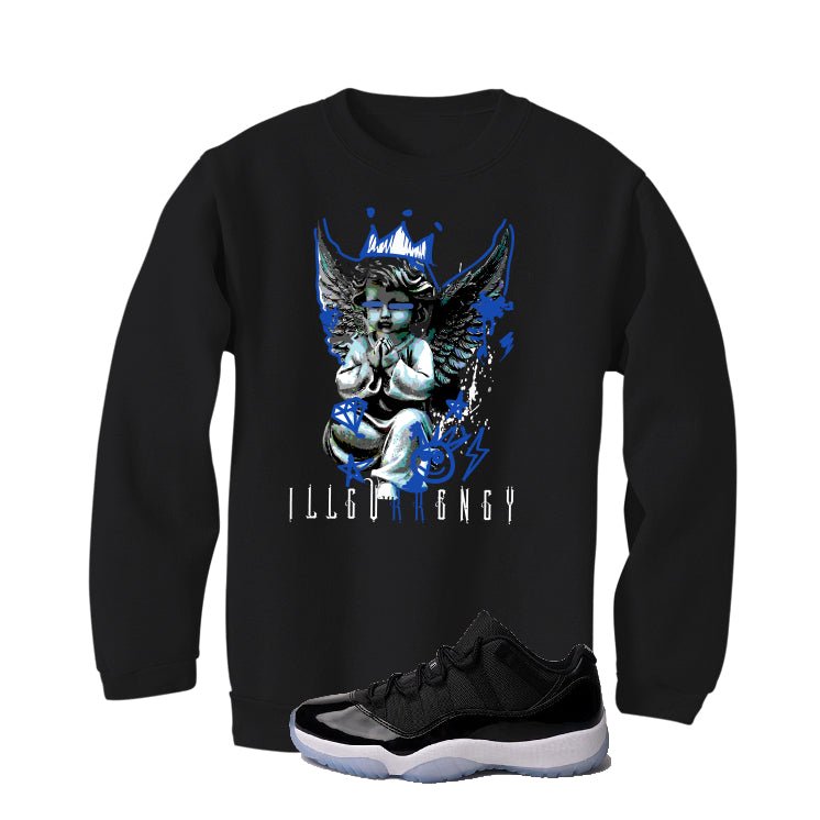 Air Jordan 11 Low “Space Jam” | illcurrency Black T-Shirt (Graffiti Angel)
