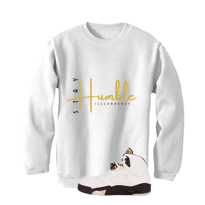 Air Jordan 5 Earth/Metallic Gold White T-Shirt (Stay Humble)| illcurrency