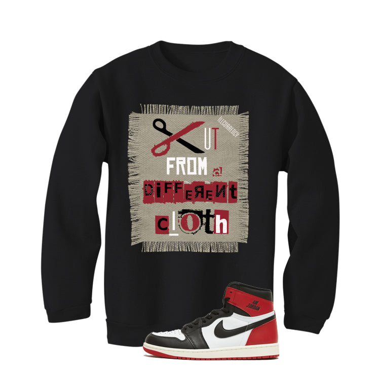 Air Jordan 1 High OG Black Toe Reimagined Black T-Shirt (Cut from a different cloth)| illcurrency