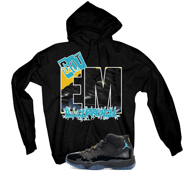 Air Jordan 11 Gamma Blue Matching T-Shirt, Sweatshirts & Hoodies Black T-Shirt (GOT EM)| illcurrency