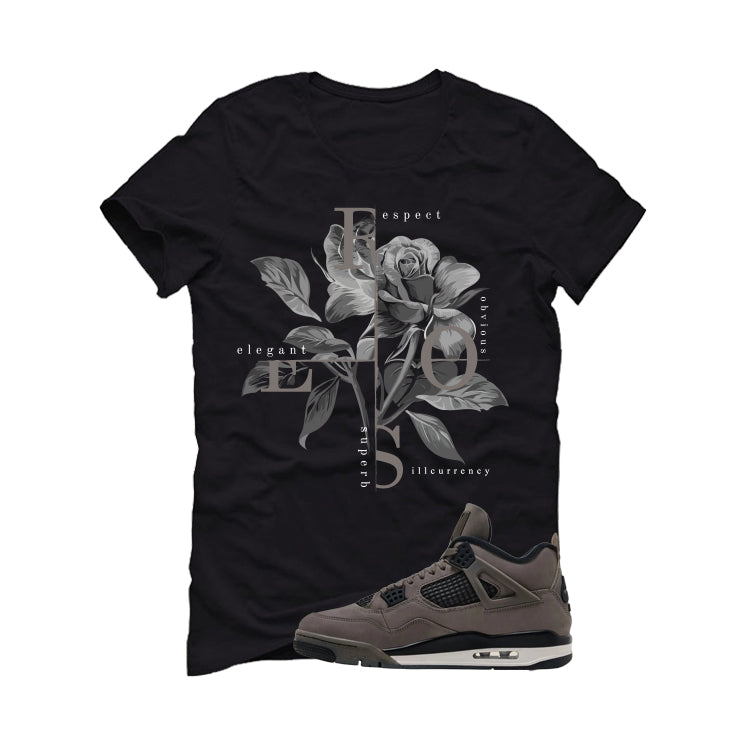Air Jordan 4 Cave Stone Black T-Shirt (Roses)| illcurrency