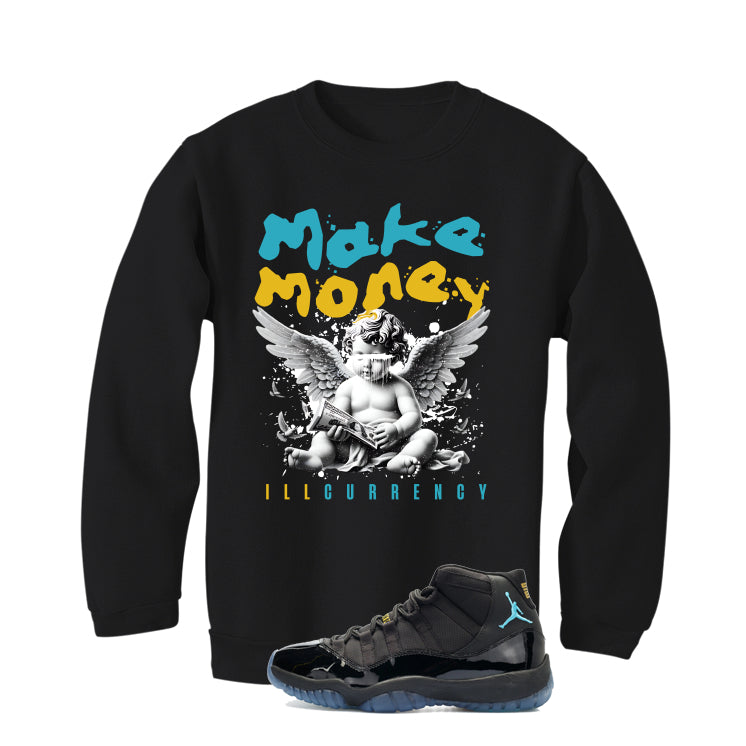 Air Jordan 11 Gamma Blue Matching T-Shirt, Sweatshirts & Hoodies Black T-Shirt (Make Money)| illcurrency