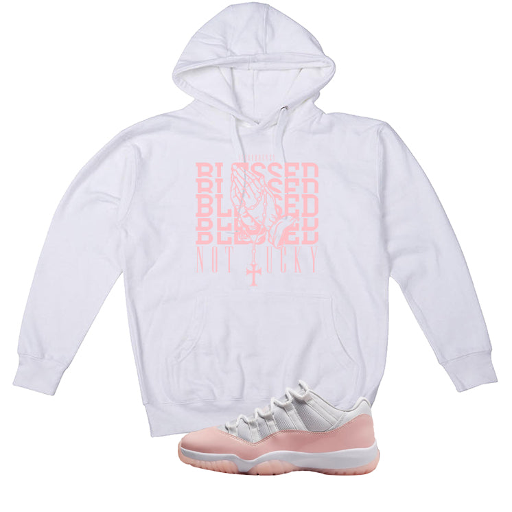 Air Jordan 11 Low WMNS Legend Pink White T-Shirt (Blessed not lucky)| illcurrency