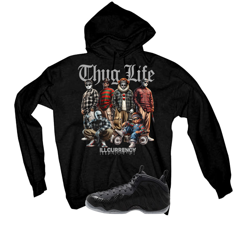 NIKE FOAMPOSITE ONE CARBON FIBER Matching T-Shirt, Sweatshirts & Hoodies Black T-Shirt (Thug Life Halloween)| illcurrency