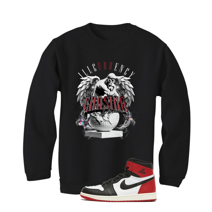 Air Jordan 1 High OG Black Toe Reimagined Black T-Shirt (Chasing Dreams)| illcurrency