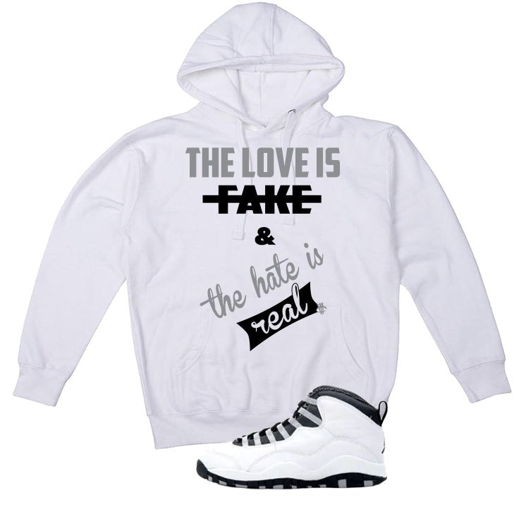 Air Jordan 10 OG Steel White T-Shirt (Love Is Fake)| illcurrency
