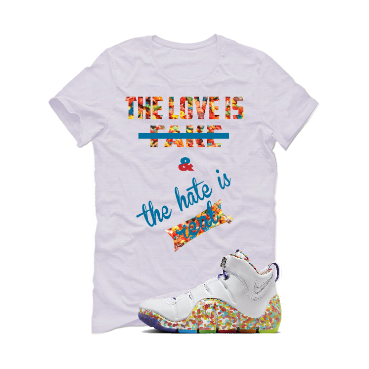 Nike LeBron 4 "Fruity Pebbles" | illcurrency White T-Shirt (Love is Fake)