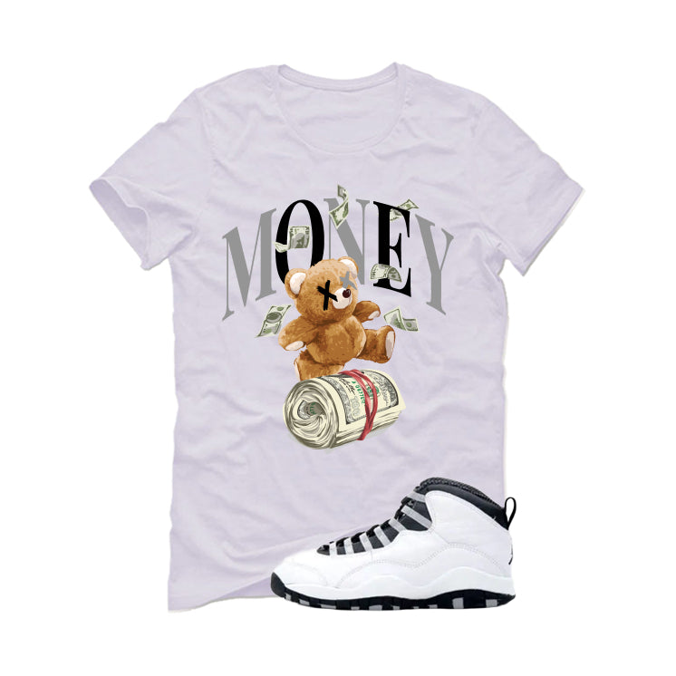 Air Jordan 10 OG Steel White T-Shirt (Money Bear Team)| illcurrency